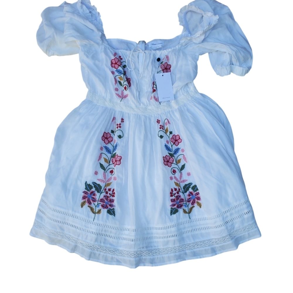 Lovers & Friends NWT Thatcher Mini Embroidered Dress